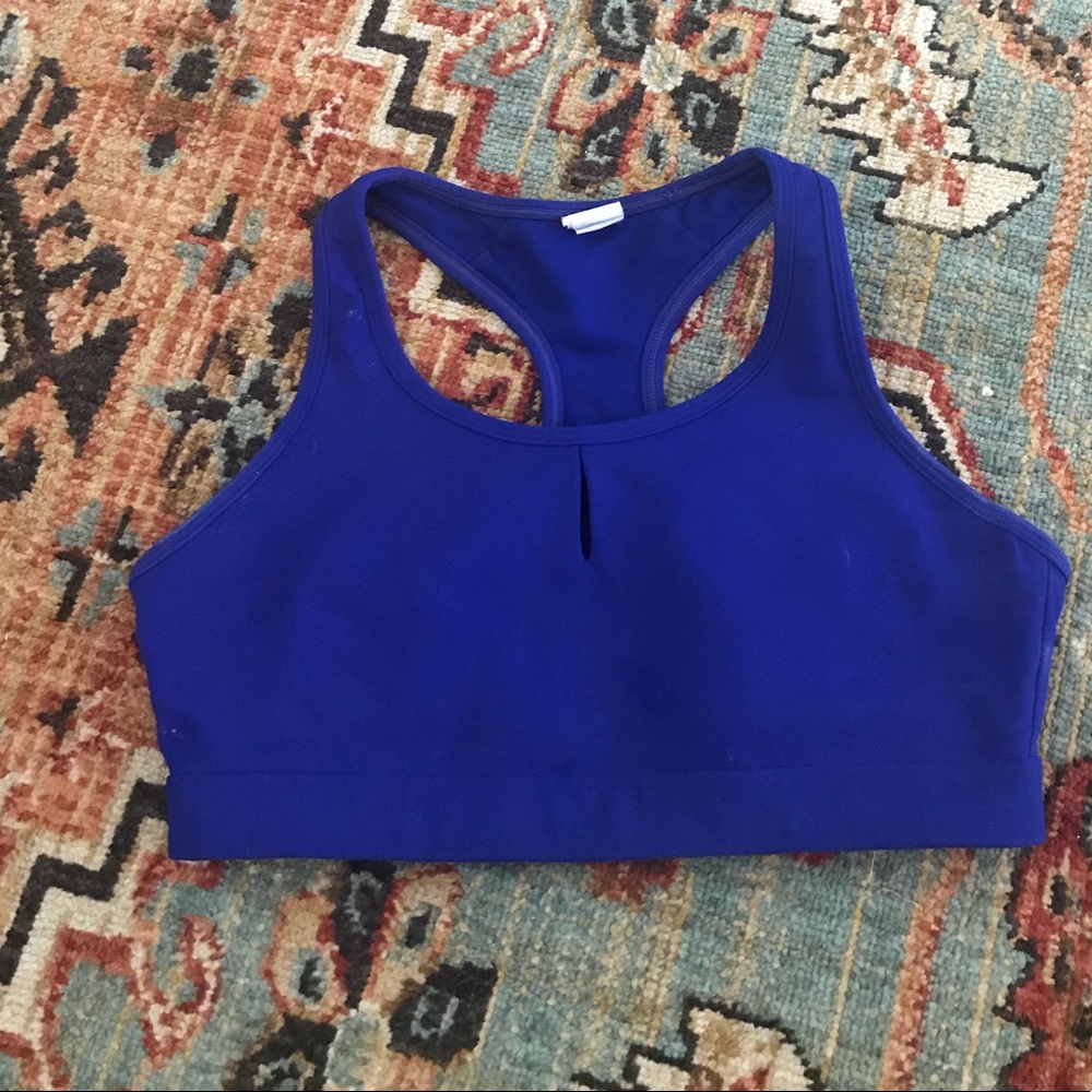 Fabletics Blue sports bra, medium.